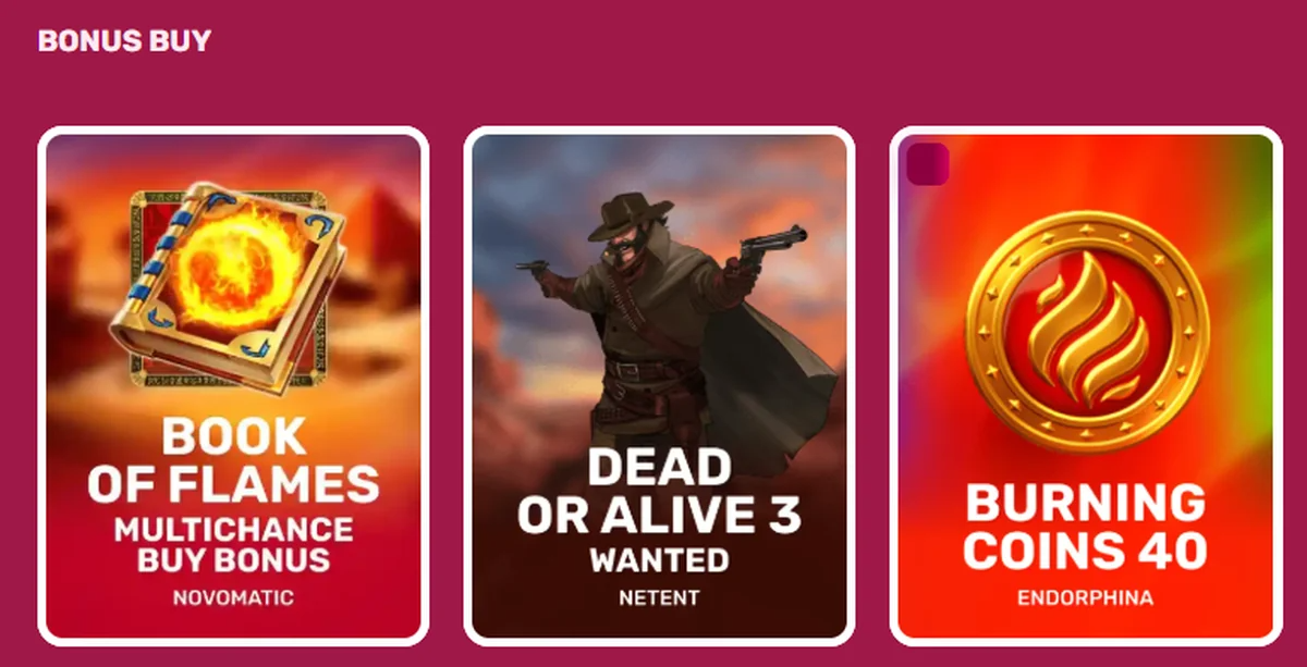 24magic bonus buy slots book of flames multichance dead or alive 3 and burning coins 40